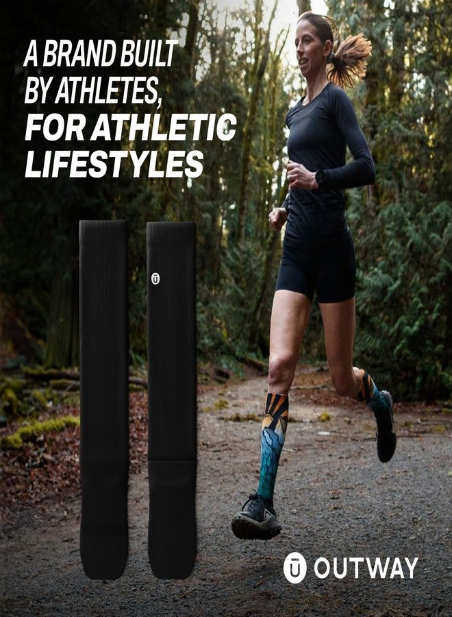 Outway Flagship Black Knee High Compression Socks for Women and Men, Moisture-Wicking Athletic Tall Knee High Socks for Women and Men with Arch Support, Size S/M - Image 5